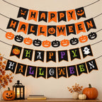 Happy Halloween Dekogirlande an einer hellen Wand