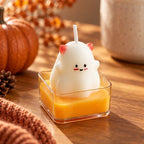 Halloween Geist Duftkerze mit roten Hörnern
