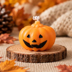 Orange Halloween Duftkerze in Kürbisform