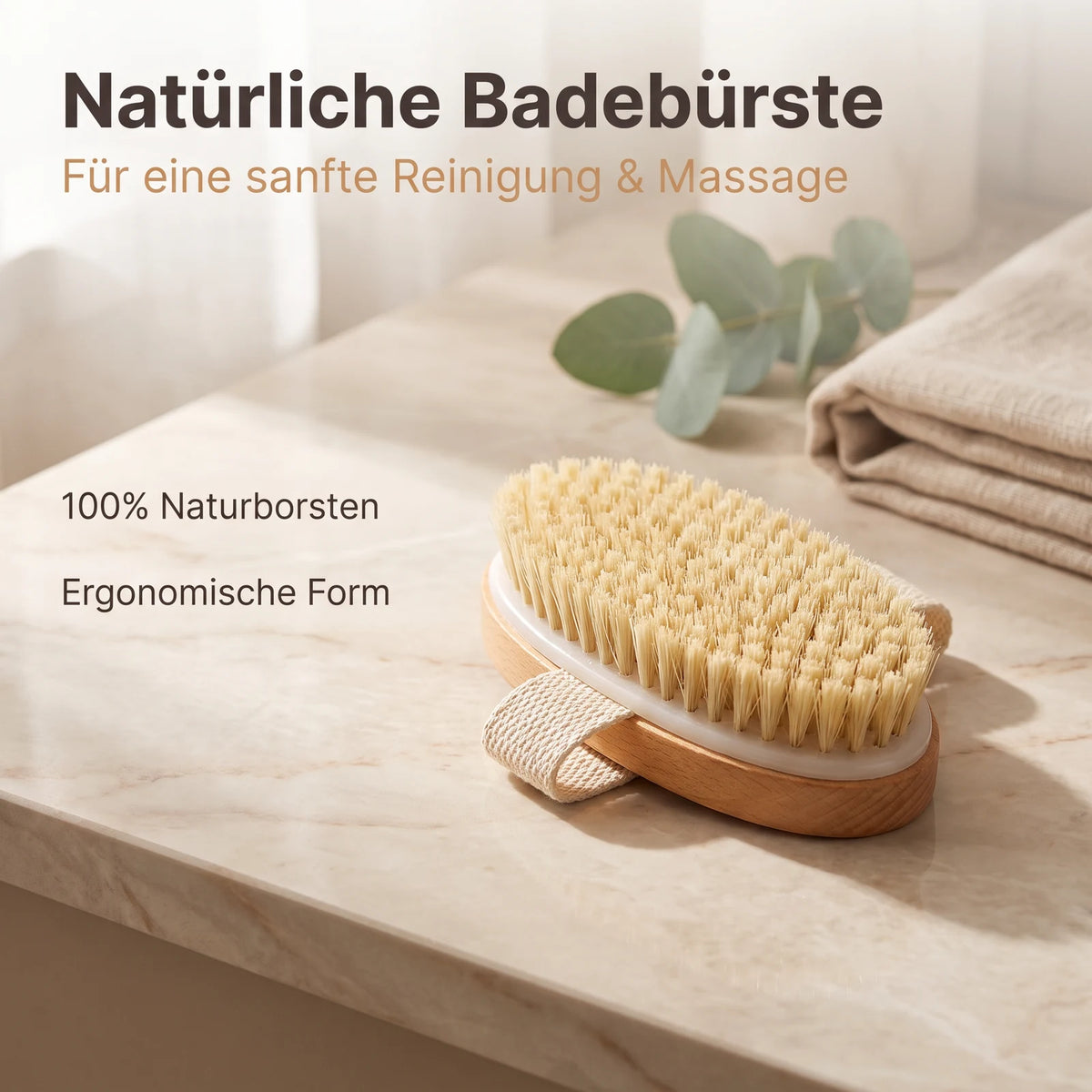 MUMUSO ovale Badebürste für sanfte Reinigung und Massage