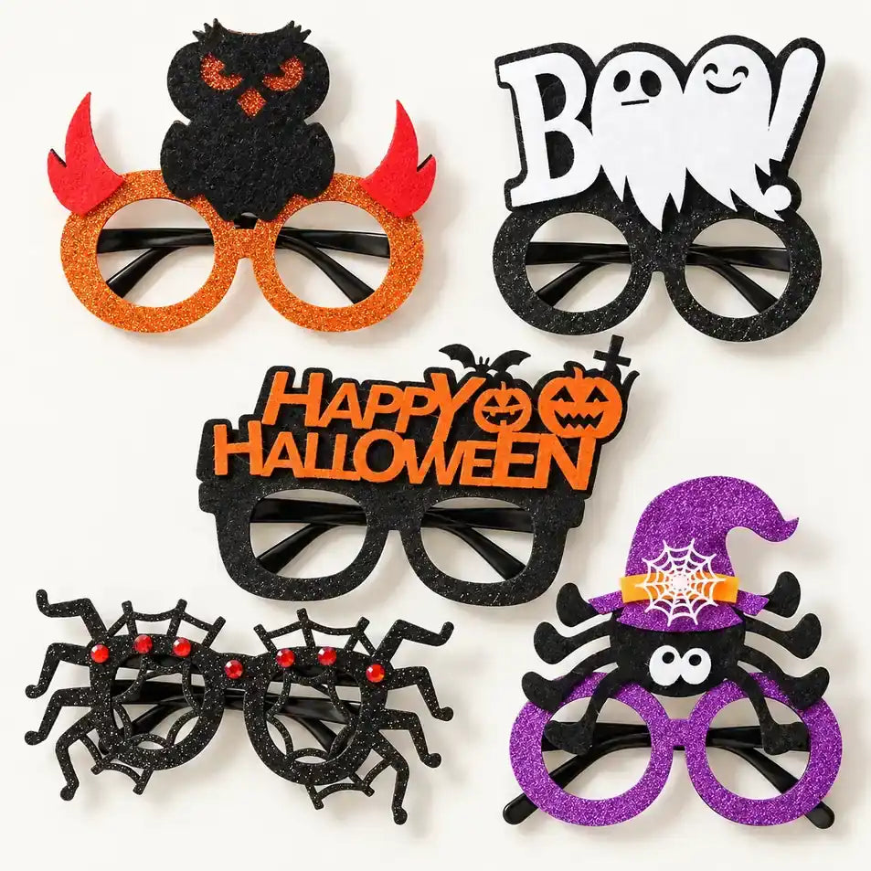 Detailansicht glitzernder Halloween Partybrillen