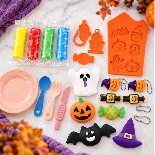 Farben und Formen des Halloween Modelliermasse Sets