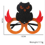 Halloween Partybrille mit schwarzer Eule und orangefarbenem Rahmen