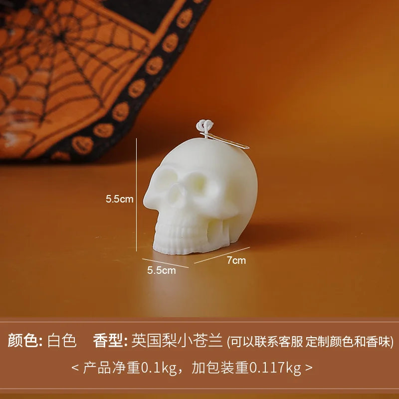 Weiße Totenkopf Duftkerze