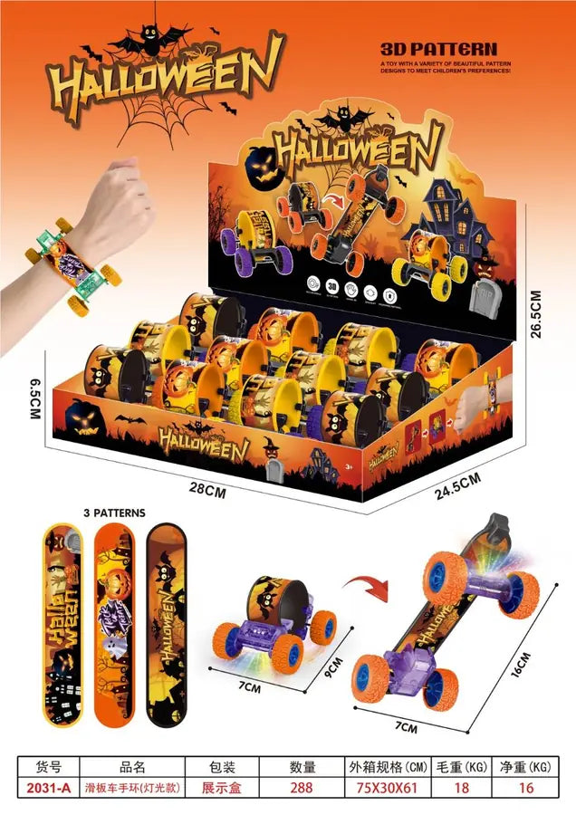 Halloween Schnapparmband mit Rollspielzeug und LED-Licht