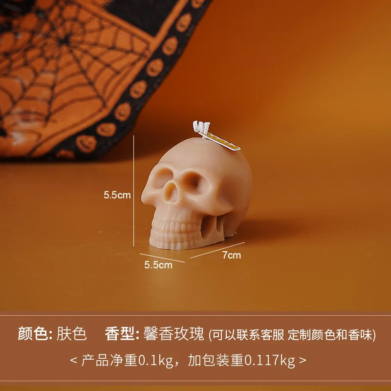 Nudefarbene Totenkopf Duftkerze