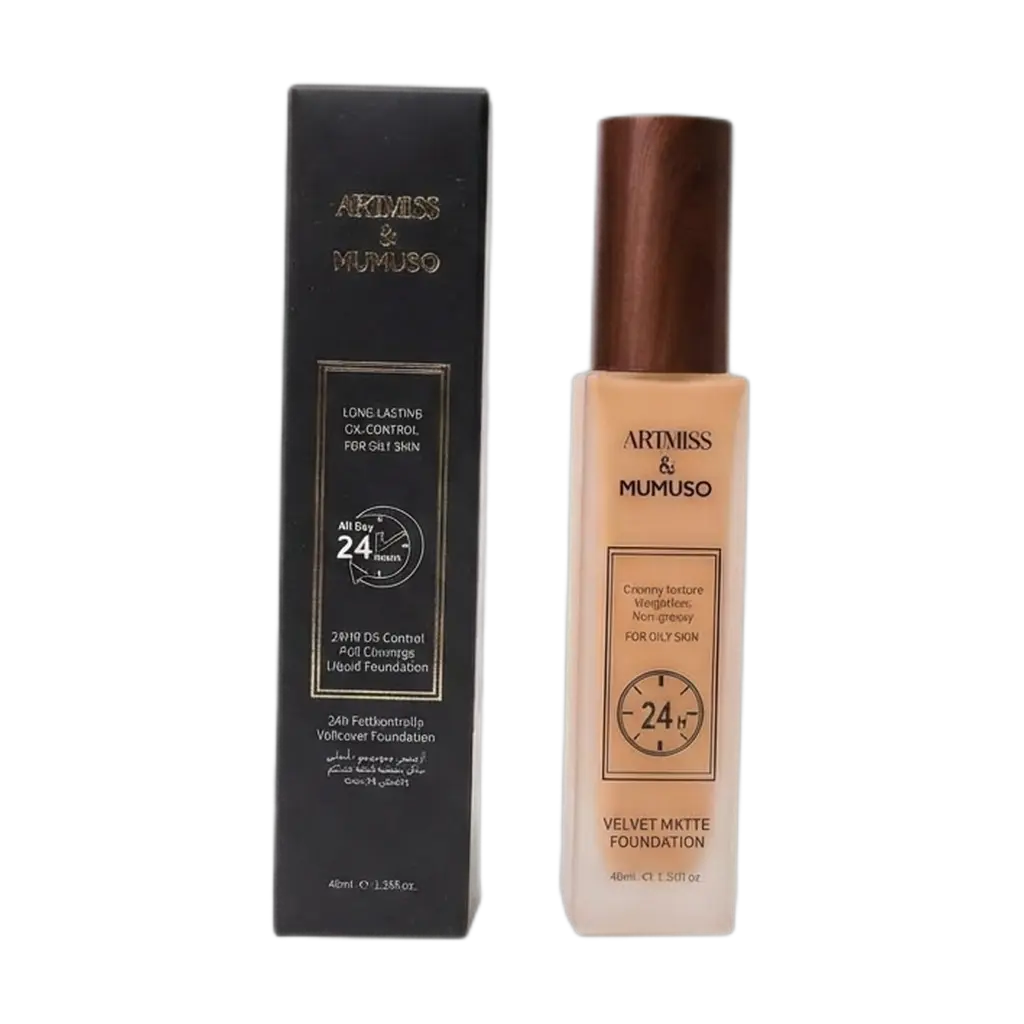 Oil-Control Full Coverage Liquid Foundation, 24h, 40ml, #04