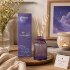 Starry-Night-Raumduft-Diffuser in Lila, 200 ml, mit Duftstäbchen in einer Wohnszene