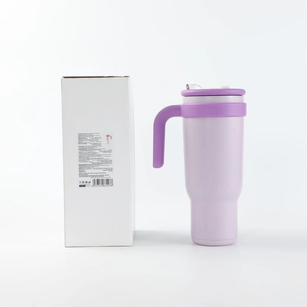 Macaron Isolierbecher mit Henkel 1200 ml in Lila quadratische Detailansicht