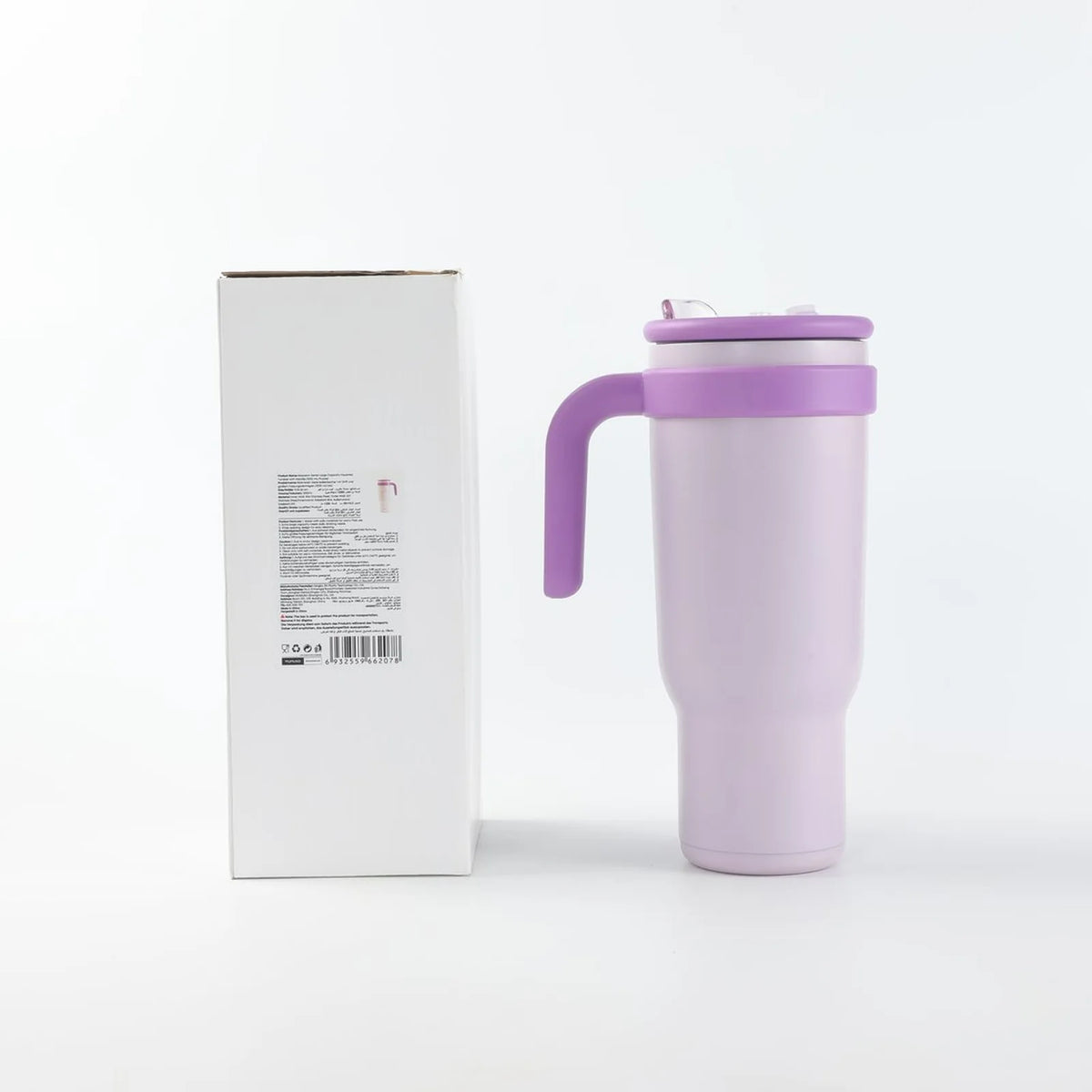 Macaron Isolierbecher mit Henkel 1200 ml in Lila quadratische Detailansicht