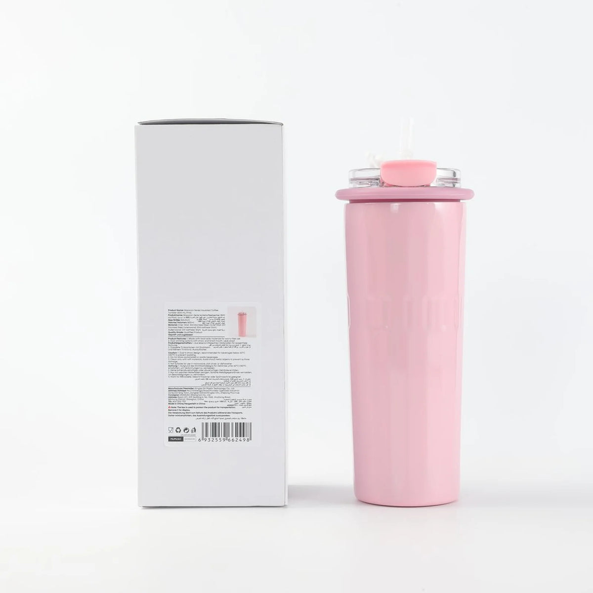Macaron Isolier Kaffeebecher 500 ml in Rosa quadratische Detailansicht