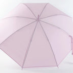 Unifarbener Regenschirm mit J Griff in Lila auf weißem Hintergrund