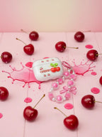 TPU-Case mit Kirsch-Design und Gliederkette für AirPods Pro 2 (Weiß/Pink)