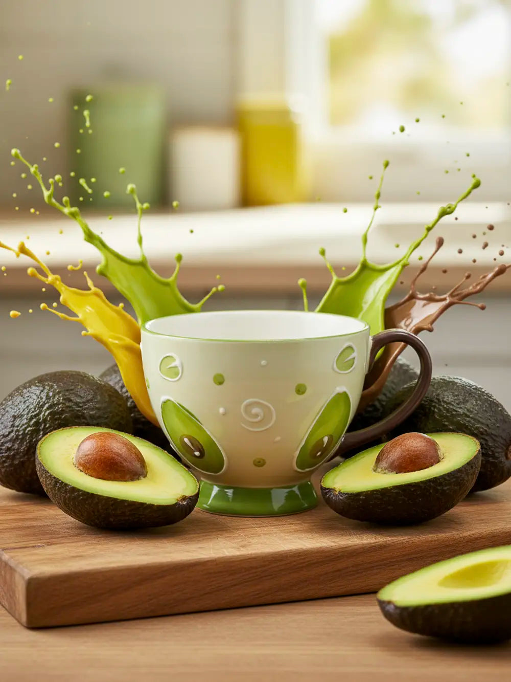 Avocado-Keramikbecher, 450 ml (Grün)