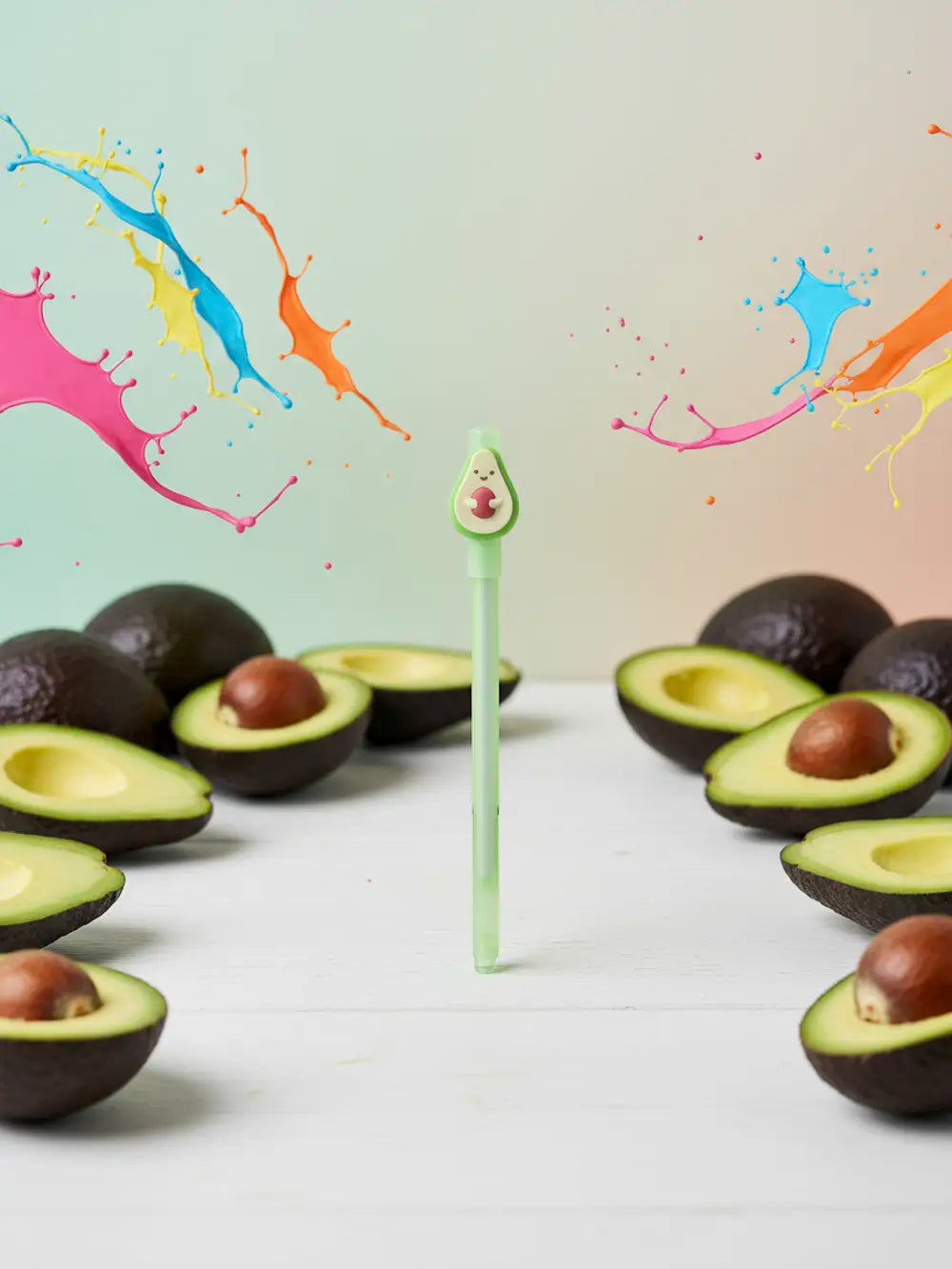 Gelstift aus Kunststoff mit Avocado-Design (Hellgrün)
