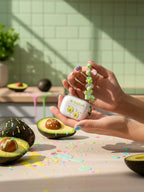 TPU-Schutzhülle für AirPods Pro 2 mit Avocado-Design, 5×6,5×2,5 cm (Transparent/Grün)