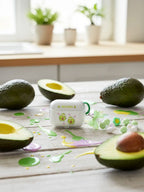 TPU-Schutzhülle für AirPods Pro 2 mit Avocado-Design, 5×6,5×2,5 cm (Transparent/Grün)