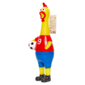 Gummihuhn aus PVC mit Fußball-Design, quietschend (Blau/Grün/Rot)