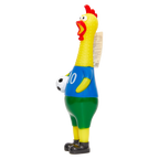 Gummihuhn aus PVC mit Fußball-Design, quietschend (Blau/Grün/Rot)