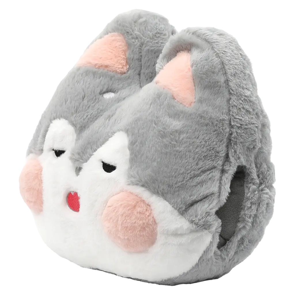Handwärmer-Kissen aus Polyester mit Husky-Design (Grau/Weiß)