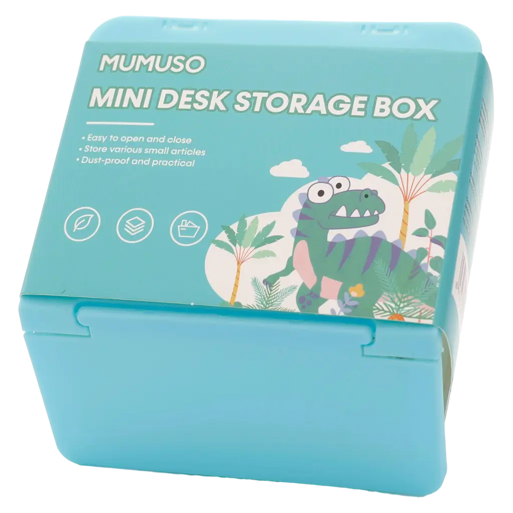 Mini Schreibtisch-Aufbewahrungsbox (Dinosaurier-Paradies/Blau)