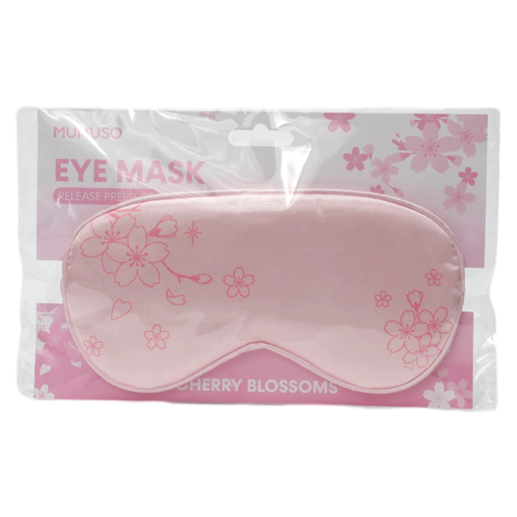 Schlafmaske aus Polyester mit Kirschblüten-Design, angenehm weich (Rosa)