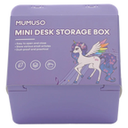 Mini-Aufbewahrungsbox aus PP mit Einhorn-Design (Lila) für Schreibtisch und Kinderzimmer