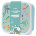 3-teiliges Kunststoff-Aufbewahrungsboxen Set mit Dinosaurier-Design (Blau)