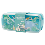 2-stöckige Kunststoff-Lunchbox mit Dinosaurier-Design, 750 ml (Blau)
