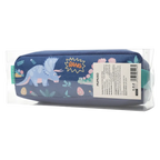Tragbares Federmäppchen mit Dinosaurier-Design (Dunkelblau)