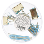 Paper Clips &amp; Binder Clips Set mit Dinosaurier-Design (Blau/Metall)