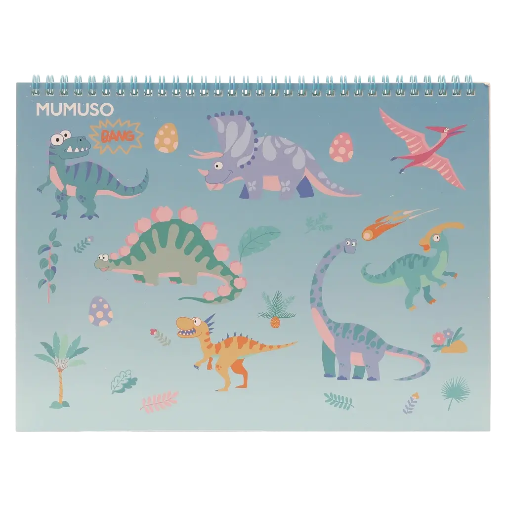 A4 Spiral-Zeichenbuch mit Dinosaurier-Design (Mehrfarbig)
