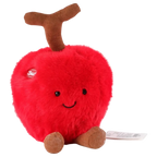 Plüschfrucht mit Cartoon-Kirschen-Design, weich gefüllt (Rot/Grün)