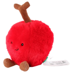 Plüschfrucht mit Cartoon-Kirschen-Design, weich gefüllt (Rot/Grün)