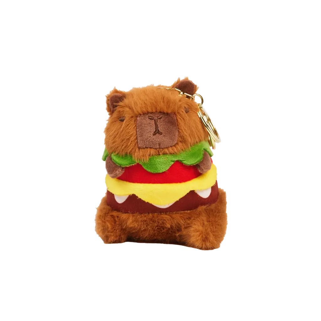 Plüsch-Anhänger mit Capybara-Design als Burger-Print, 60 g (Mehrfarbig)