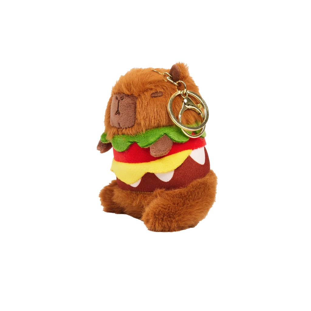 Plüsch-Anhänger mit Capybara-Design als Burger-Print, 60 g (Mehrfarbig)