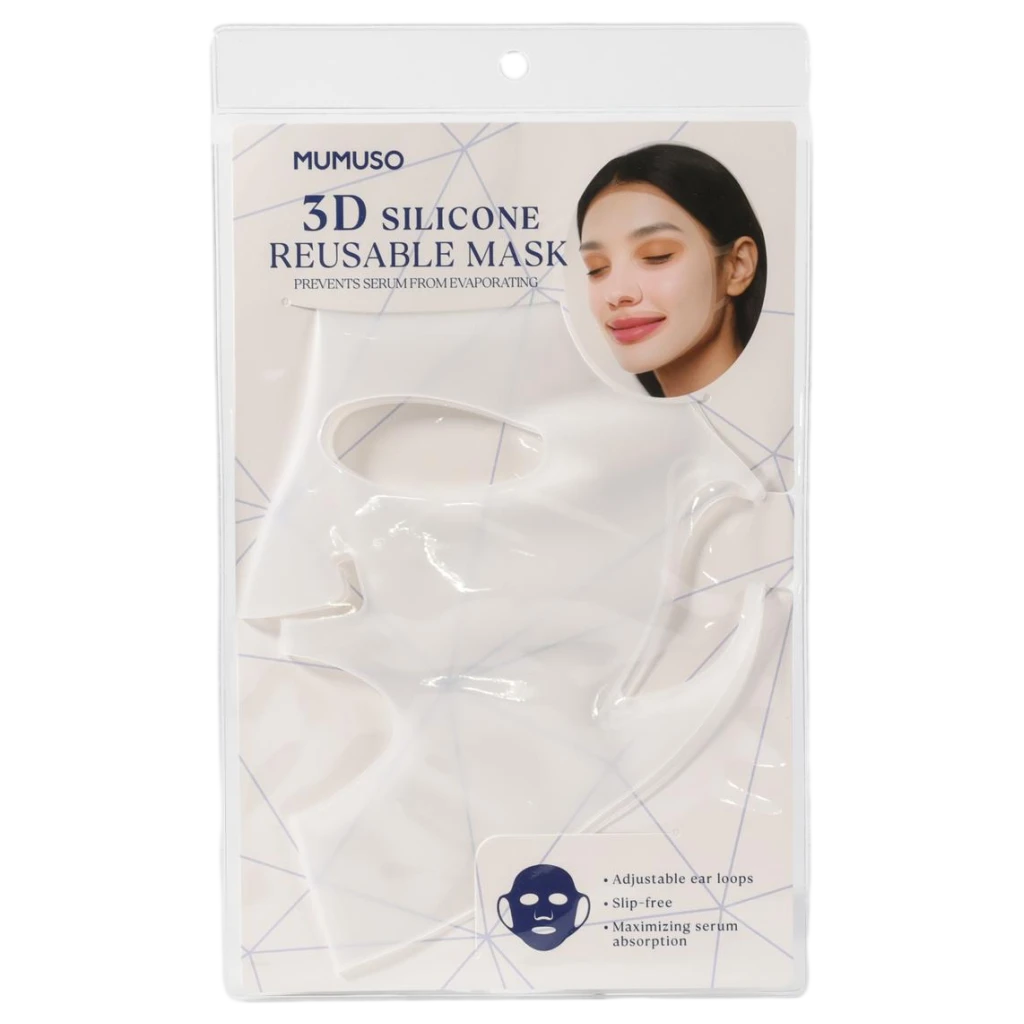 Wiederverwendbare 3D Silikon-Gesichtsmaske für effektive Pflege (Transparent)