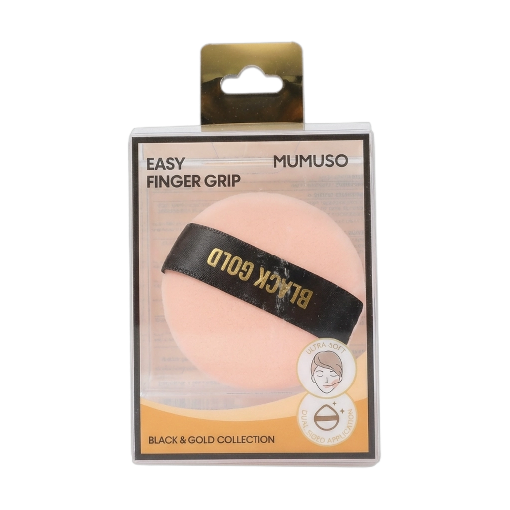 Puderquaste aus Polyester mit Easy Finger Grip, Black &amp; Gold Kollektion (Rose)