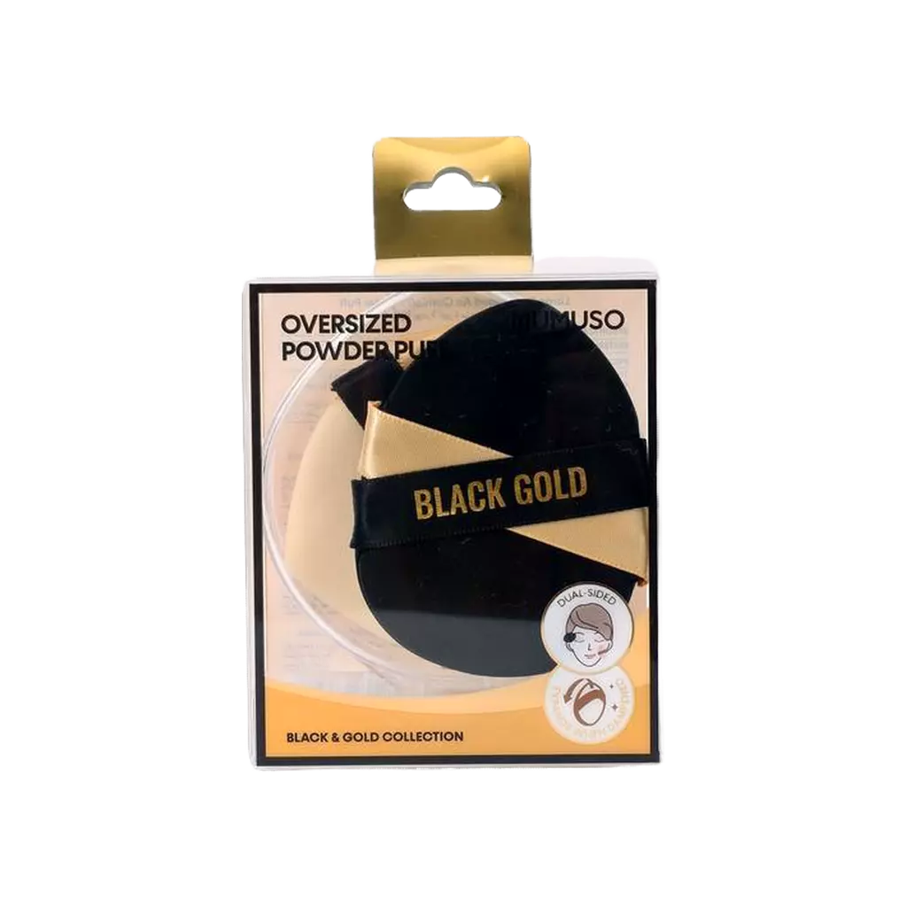 2er-Pack Puderpuff Polyurethan, Black &amp; Gold-Design (Schwarz/Gold)
