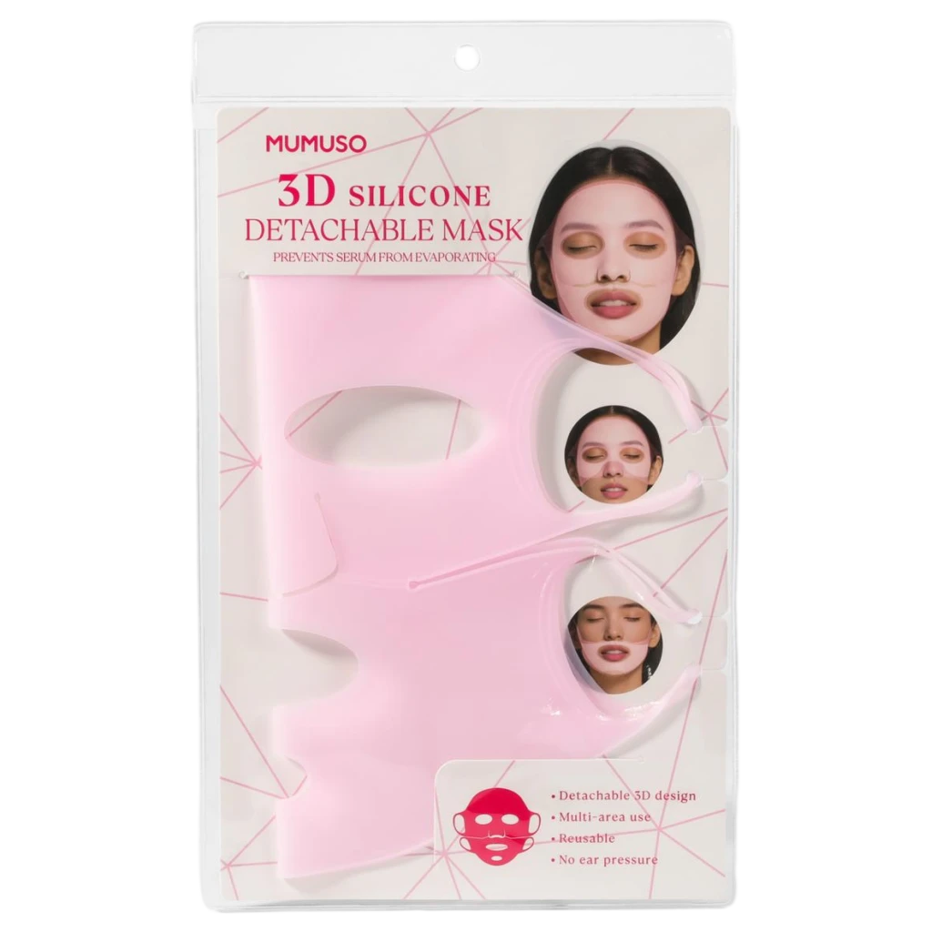 Abnehmbare 3D-Silikon-Gesichtsmasken-Auflage (Rosa)
