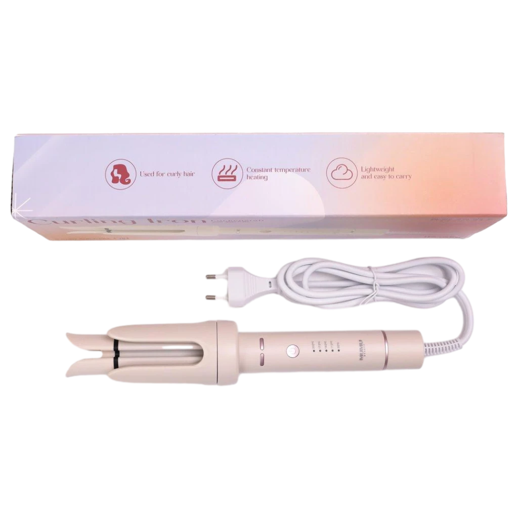 Lockenstab elektrisch mit automatischer Drehfunktion, 32 mm (Beige)