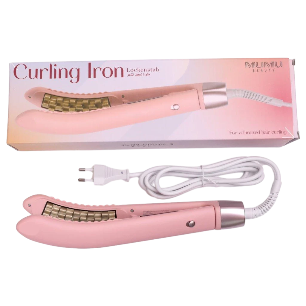 Elektrischer Lockenstab für voluminöse Locken, leichtes Design (Rosa)
