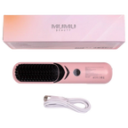 Elektrische Glättbürste mit Negativ-Ionen-Technologie für Haare (Rosa)