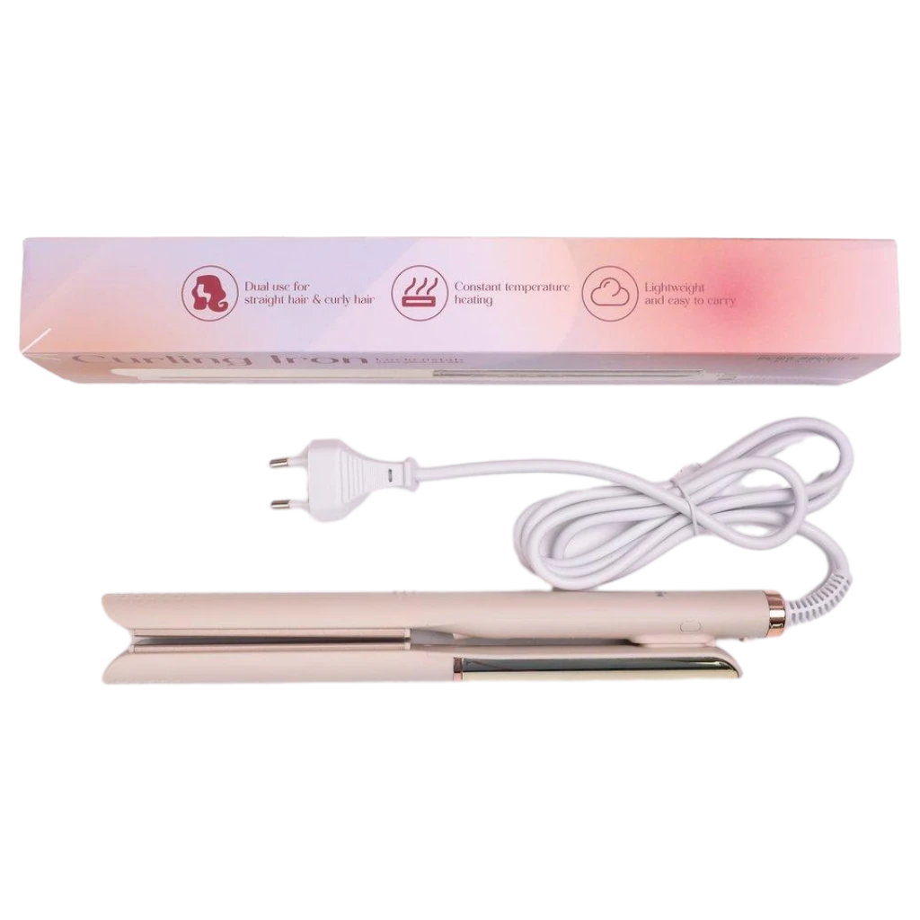 Lockenstab mit Keramikbeschichtung, 2-in-1 Stylinggerät (Creme)