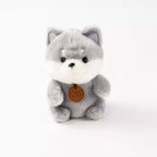 Flauschiger Plüsch-Kleiner Hund Kuscheltier (Grau)