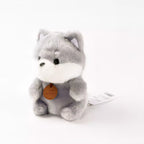 Flauschiger Plüsch-Kleiner Hund Kuscheltier (Grau)
