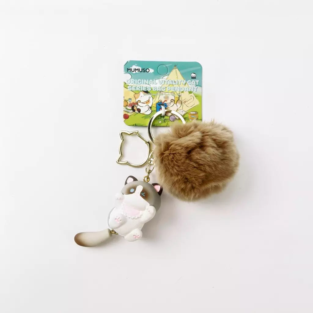 Originales weich-elastisches Anhänger-Set mit Ragdoll-Katze (Beige/Braun)