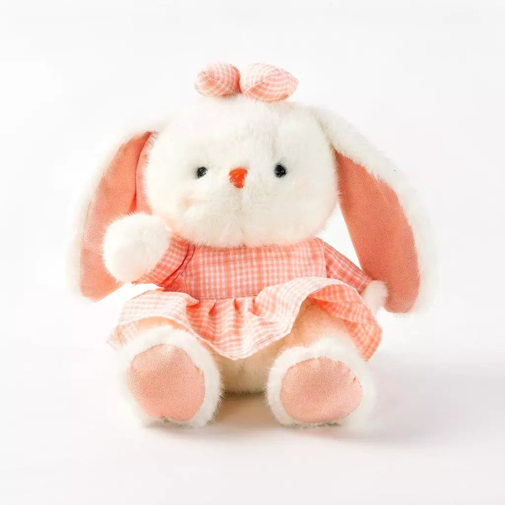 Fina Kleintier Milchkaninchen Plüschtier (Weiß/Pink)