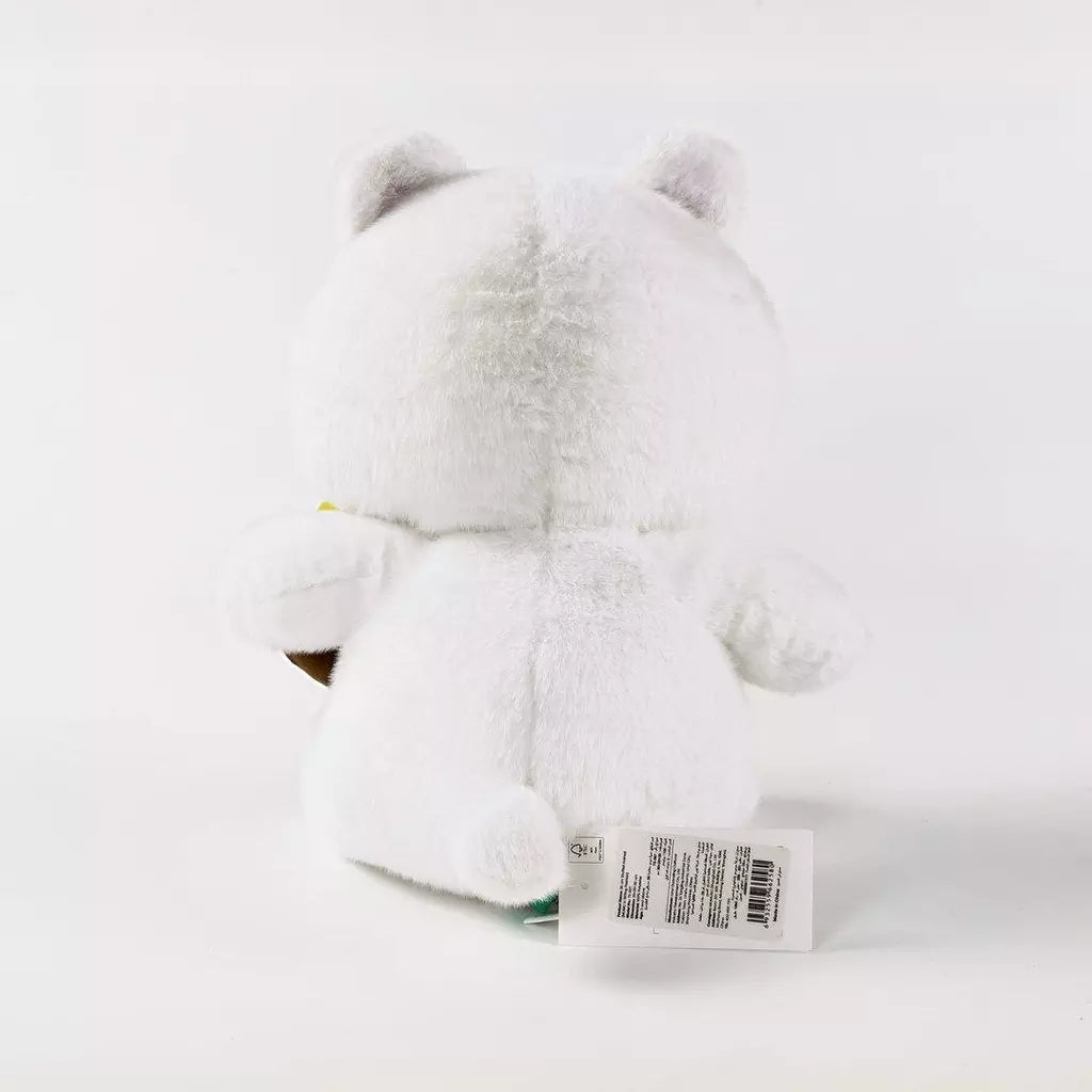 Niedliches sitzendes MUMU Bär Plüschtier, 30 cm (Weiß)