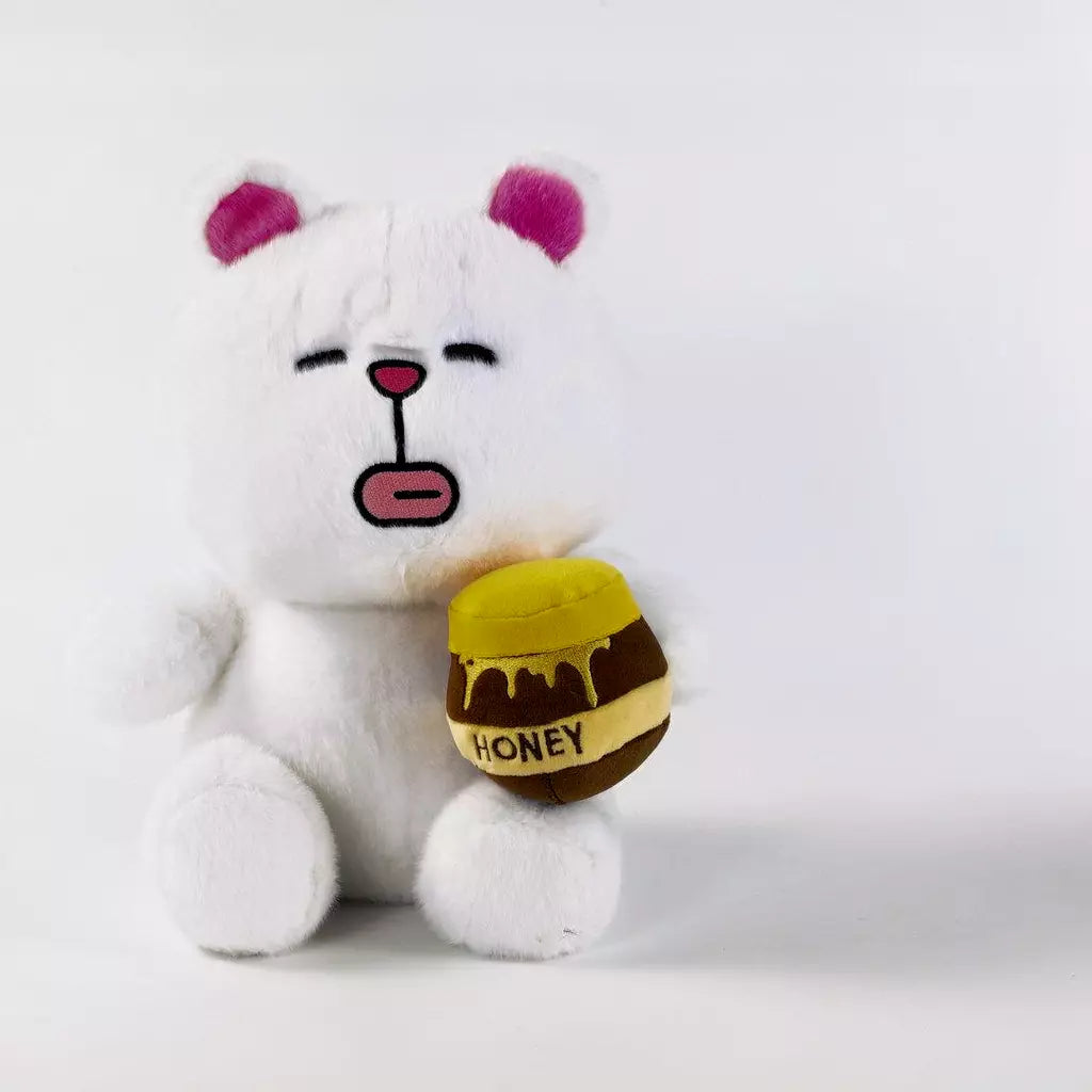 Niedliches sitzendes MUMU Bär Plüschtier, 30 cm (Weiß)